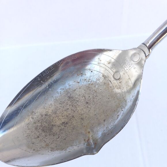 Vintage Ekco Measuring Serving Spoon-Pour Spout-Stainless Steel-Wood Handle- - Picture 3 of 7